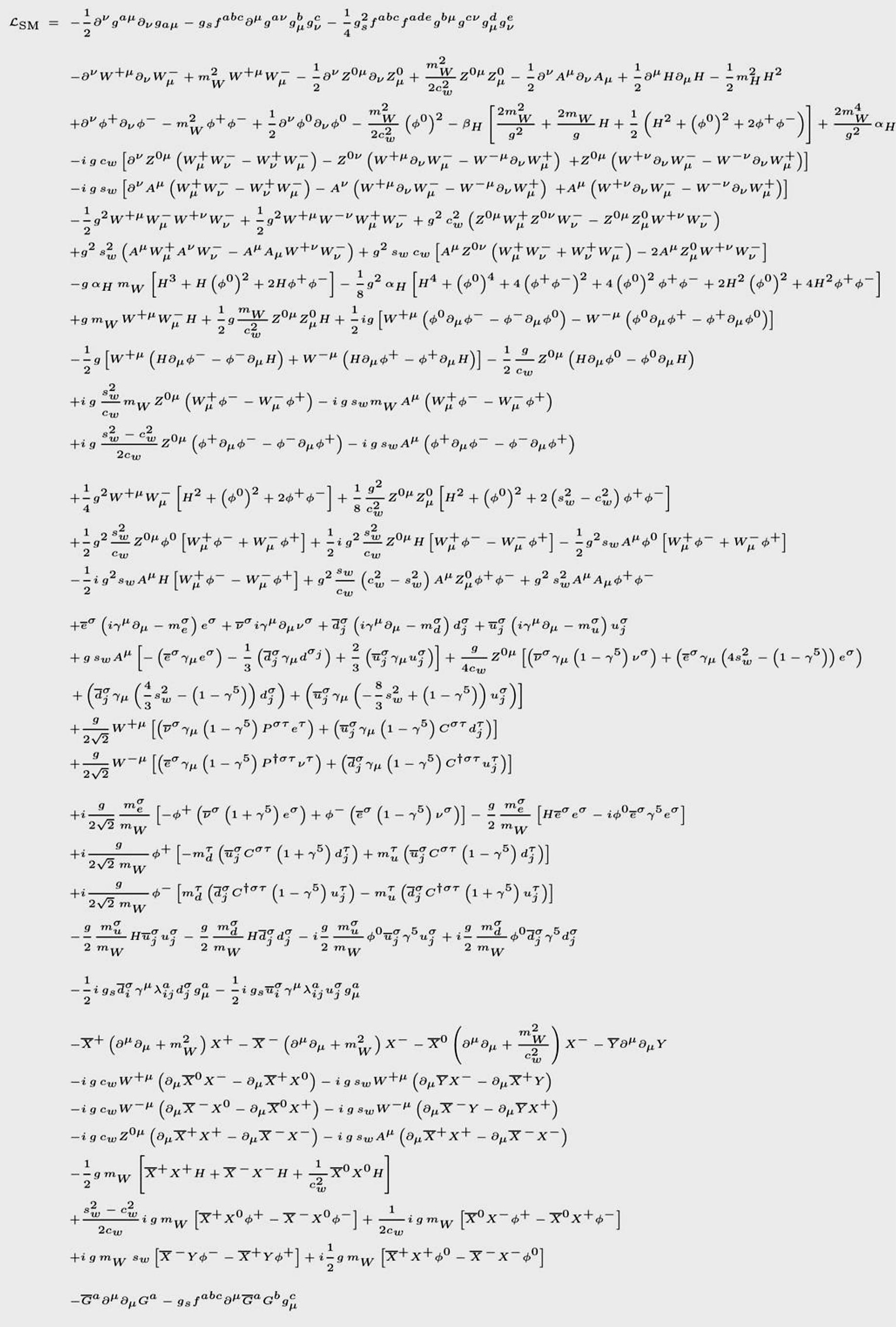 Full expanded Standard Model Lagrangian
