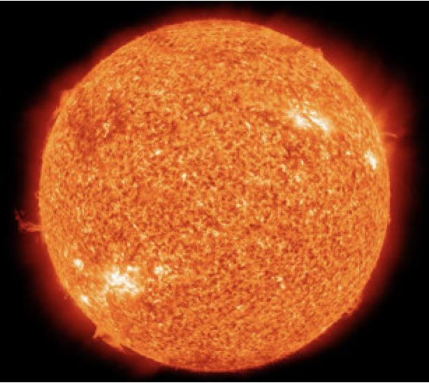 The Sun seen as a bright orange disk