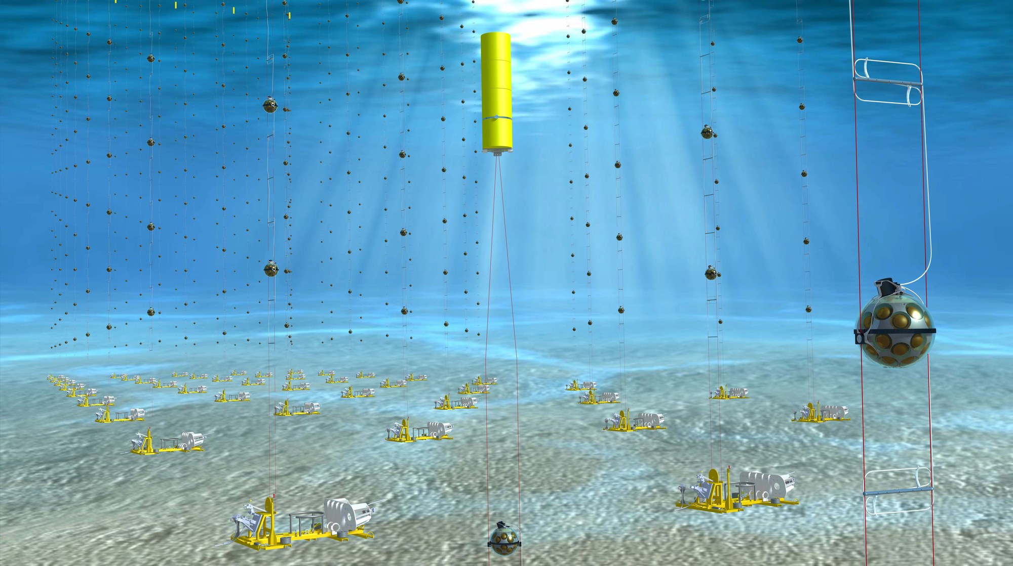 Рисунок: строительный блок KM3NeT на дне моря.